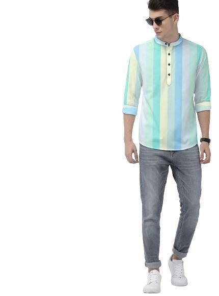 Men’s Premium Color-Block Cotton Casual Shirt