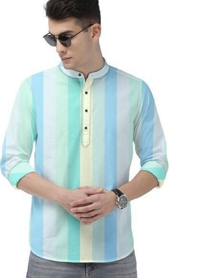 Men’s Premium Color-Block Cotton Casual Shirt