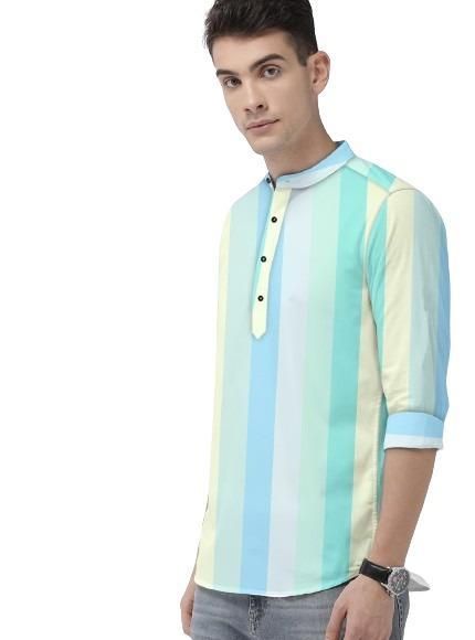 Men’s Premium Color-Block Cotton Casual Shirt